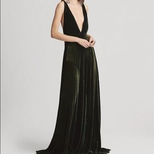 Ralph Lauren Hadley Green Velvet Gown NWT
